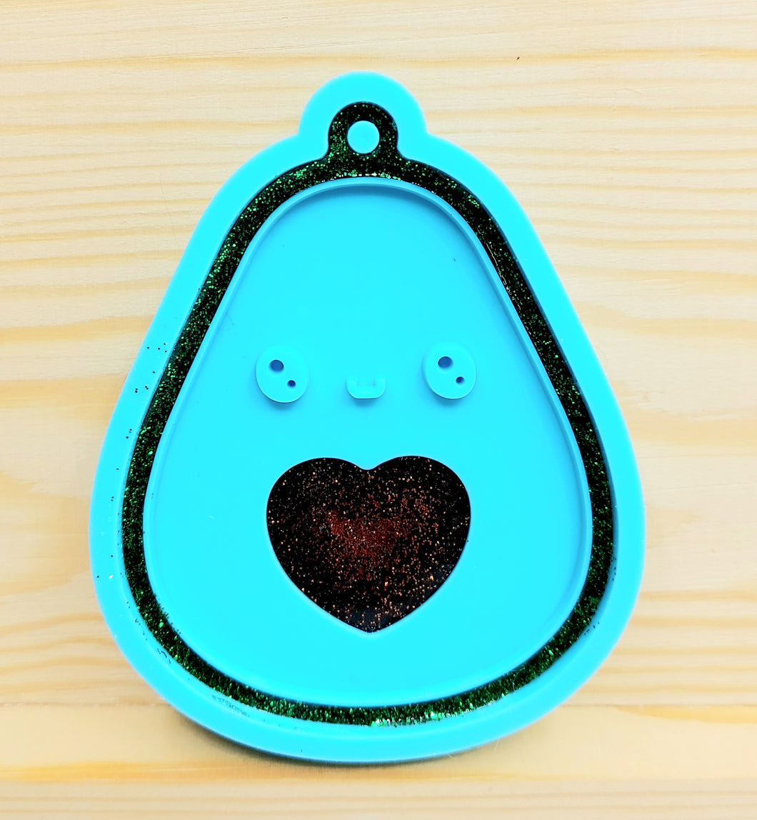 Avocado Heart Silicone Keychain Mold