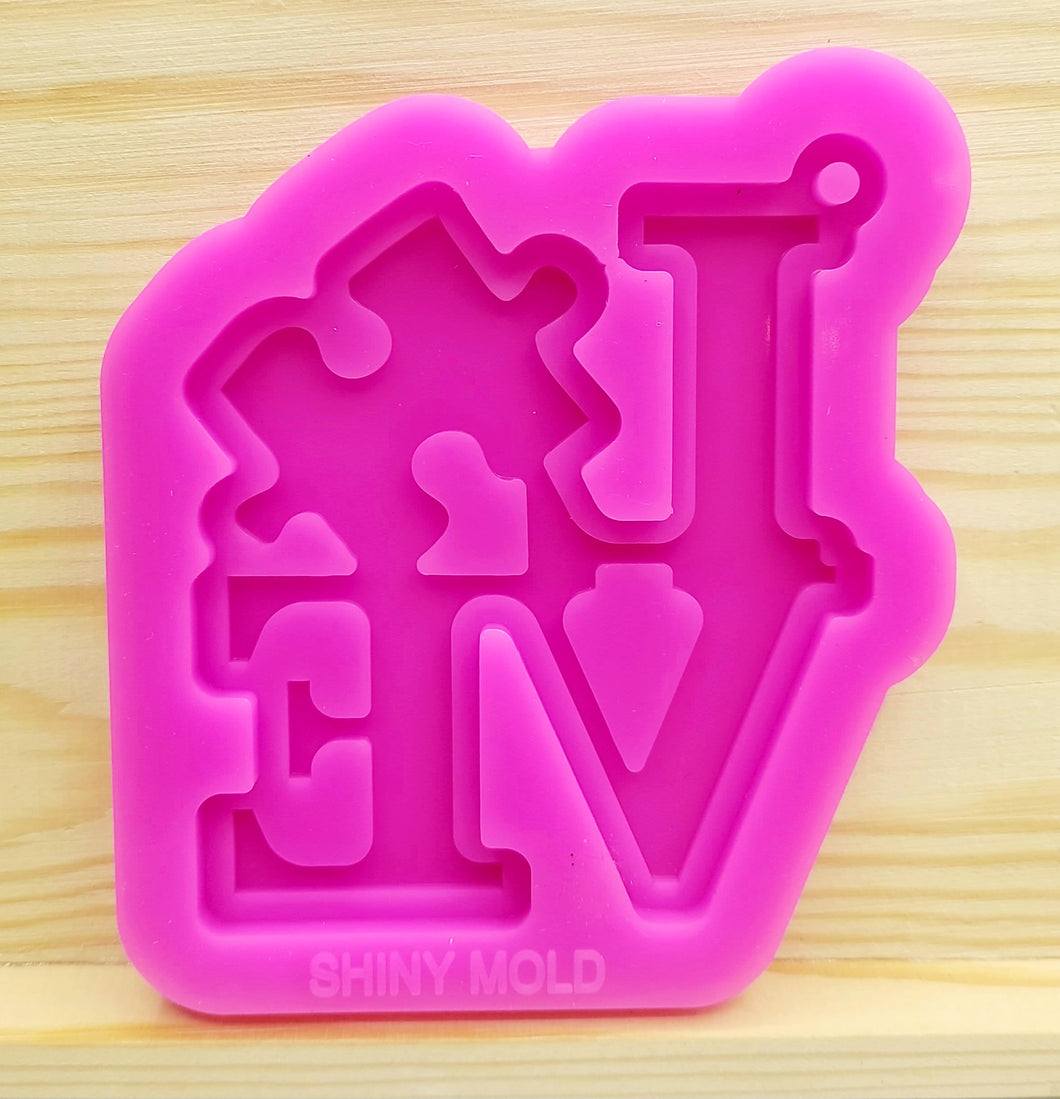 LOVE Puzzle Piece Keychain Mold